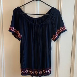 LOFT Short Sleeve Navy Top - SIZE SMALL!